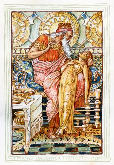 La figlia di Mida trasformata in oro da Walter Crane